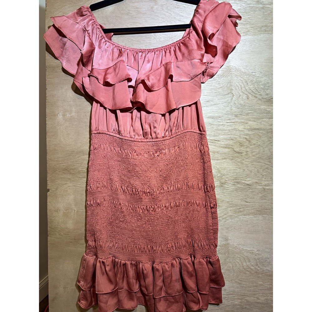 DO+BE Women's Off Shoulder Ruffle Smocked Mini Dress Short Regular L